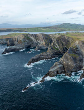 Cliff-lined coastline near River Island Hotel, ideal for exploring Kerry's scenic landscapes.
