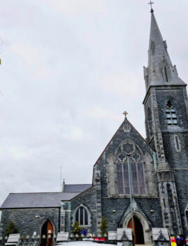 Families explore historic church near River Island Hotel, Kerry.
