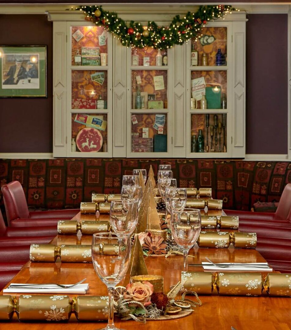 Festive dining table set for family gathering at River Island Hotel, Kerry.